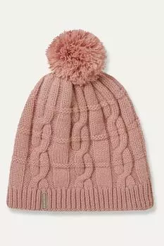 Кремовая непромокаемая шапка-бини для холодных дней Hembsy косой вязки SEALSKINZ, розовый