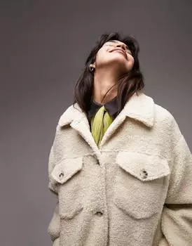 Кремовая оверсайз-жакет в стиле вестерн Topshop