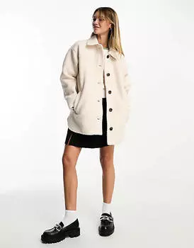 Кремовая плюшевая шапка Vero Moda