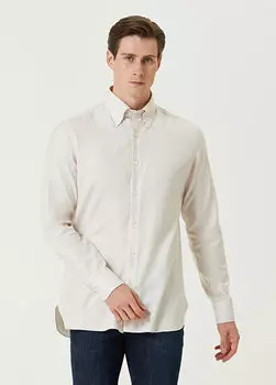 Кремовая рубашка LUIGI BORRELLI