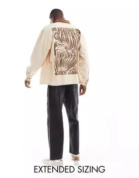 Кремовая рубашка с контрастным воротником ASOS DESIGN