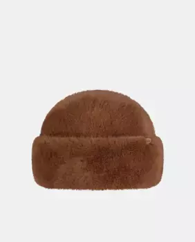 Кремовая шапка-бини из искусственного меха Cherrybush Barts, коричневый