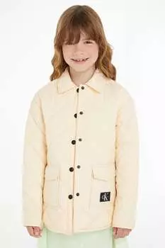 Кремовая стеганая куртка Calvin Klein Jeans, бежевый