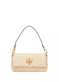 Кремовая стеганая женская кожаная сумка через плечо Tory Burch