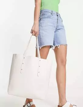 Кремовая структурированная квадратная сумка-тоут French Connection