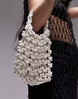 Кремовая сумка-саквояж с веревкой Topshop Tara