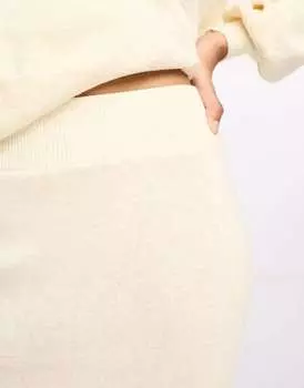 Кремовая трикотажная юбка миди Y.A.S