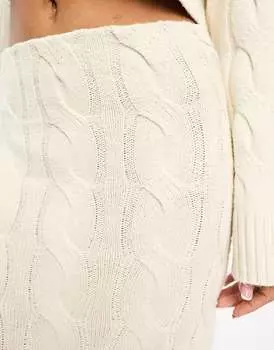 Кремовая юбка мидакси косой вязки Pretty Lavish