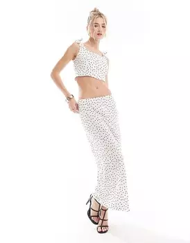 Кремовая юбка миди New Look Spot