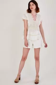 Кремовая верхняя одежда премиум-класса крючком Monsoon, бежевый