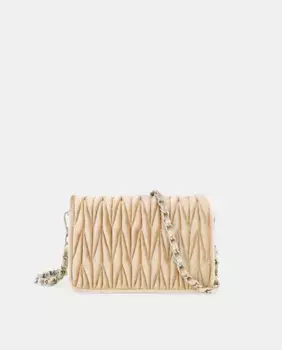 Кремовая замшевая сумка через плечо с клапаном для вечеринок Menbur, цвет Crema
