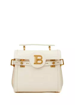 Кремовая женская кожаная сумка b-buzz 23 Balmain