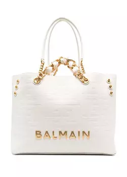 Кремовая женская кожаная сумка-шоппер 1945 Balmain