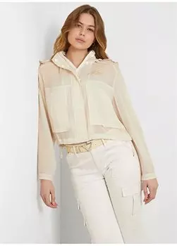 Кремовая женская куртка Oversize W4GL06WG450-F0D9 Guess, кремовый