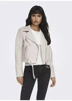 Кремовая женская обтягивающая байкерская куртка ONLNEWVERA FAUX LEATHER BIKER OTW Only, кремовый