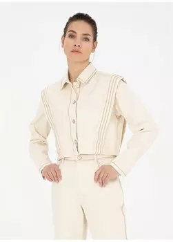 Кремовая женская рубашка с укороченным топом и воротником LINO-C Pierre Cardin, кремовый