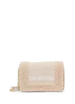 Кремовая женская сумка через плечо размером 16X23x7 см JC4292PP0HKY110A Love Moschino, кремовый