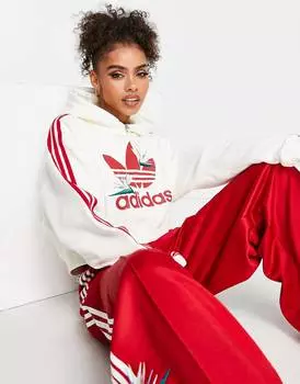 Кремово-белая худи adidas Originals x Thebe Magugu