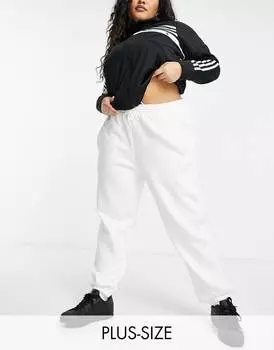 Кремово-белые широкие джоггеры с манжетами adidas Originals 'Cozy Comfort' Plus