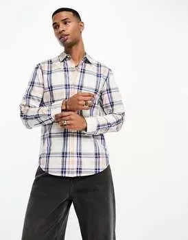 Кремово-синяя рубашка в клетку Levi's Sunset 1 с карманом