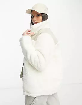 Кремовое контрастное пальто Threadbare Tall Babs borg