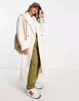 Кремовое пальто-букле ASOS
