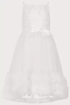 Кремовое платье Odette 3D с цветочным мотивом Monsoon, бежевый