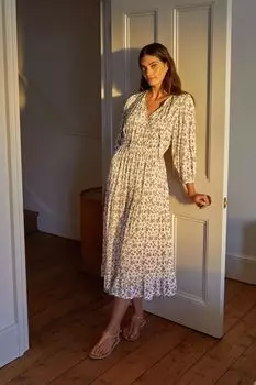 Кремовое платье Prairie с цветочным узором Albaray, бежевый