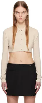 Кремового цвета Кардиган с гербером Sandy Liang