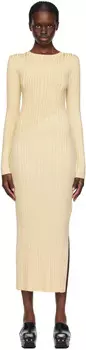Кремового цвета Платье Макси Maeron Nanushka