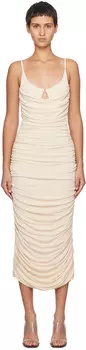 Кремового цвета Платье-миди Sylvie Paris Georgia