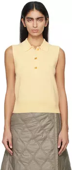 Кремового цвета рубашка-поло с раздвинутым воротником Ganni