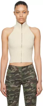 Кремового цвета Свитер с открытой спиной Fax Copy Express, цвет White