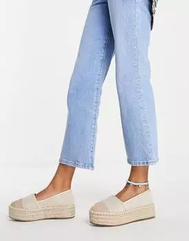 Кремовые эспадрильи на платформе с носком ASOS DESIGN Jala