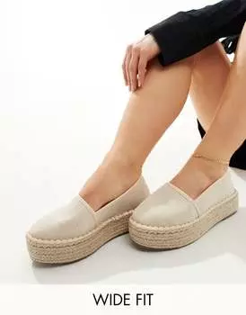 Кремовые эспадрильи на платформе с широкой посадкой ASOS DESIGN Journal