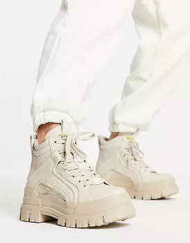 Кремовые ботильоны на плоской подошве Buffalo Vegan Aspha