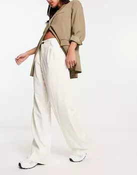 Кремовые брюки для папы Bershka