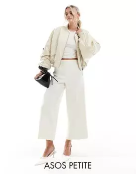 Кремовые брюки-кюлоты ASOS DESIGN Petite