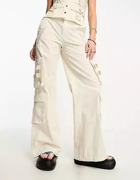 Кремовые брюки-парашют с пряжкой COLLUSION