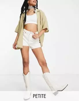Кремовые джинсовые шорты A-Line Mom Topshop Petite A-Line
