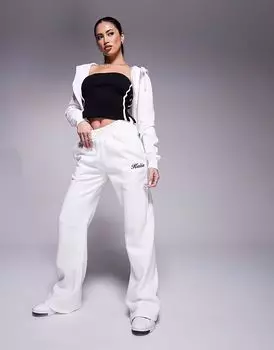 Кремовые джоггеры с широкими штанинами и логотипом Kaiia