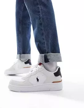 Кремовые кроссовки из кожи и замши Polo Ralph Lauren Masters Court