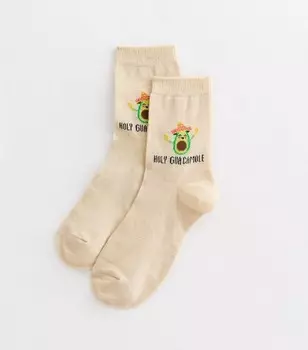 Кремовые носки Holy Guacamole New Look, кремовый