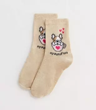 Кремовые носки Pup of Tea New Look, кремовый