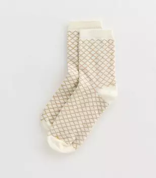 Кремовые носки с блестками и бриллиантами New Look, кремовый