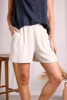 Кремовые однотонные льняные шорты Arles Eco Eco Weird Fish, бежевый