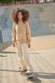 Кремовые прямые джинсы Carpenter для девочек Lee, бежевый