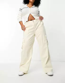 Кремовые широкие брюки карго Simply Be