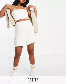 Кремовые шорты косой вязки Topshop Petite
