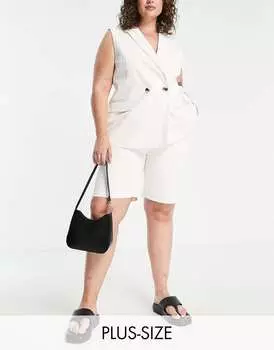Кремовые шорты сшитые на заказ в городском стиле Pieces Curve Pieces Plus